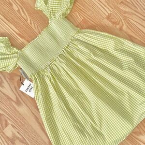 Aritzia Sunday Best Hadley Dress Green Gingham Check Women's Small